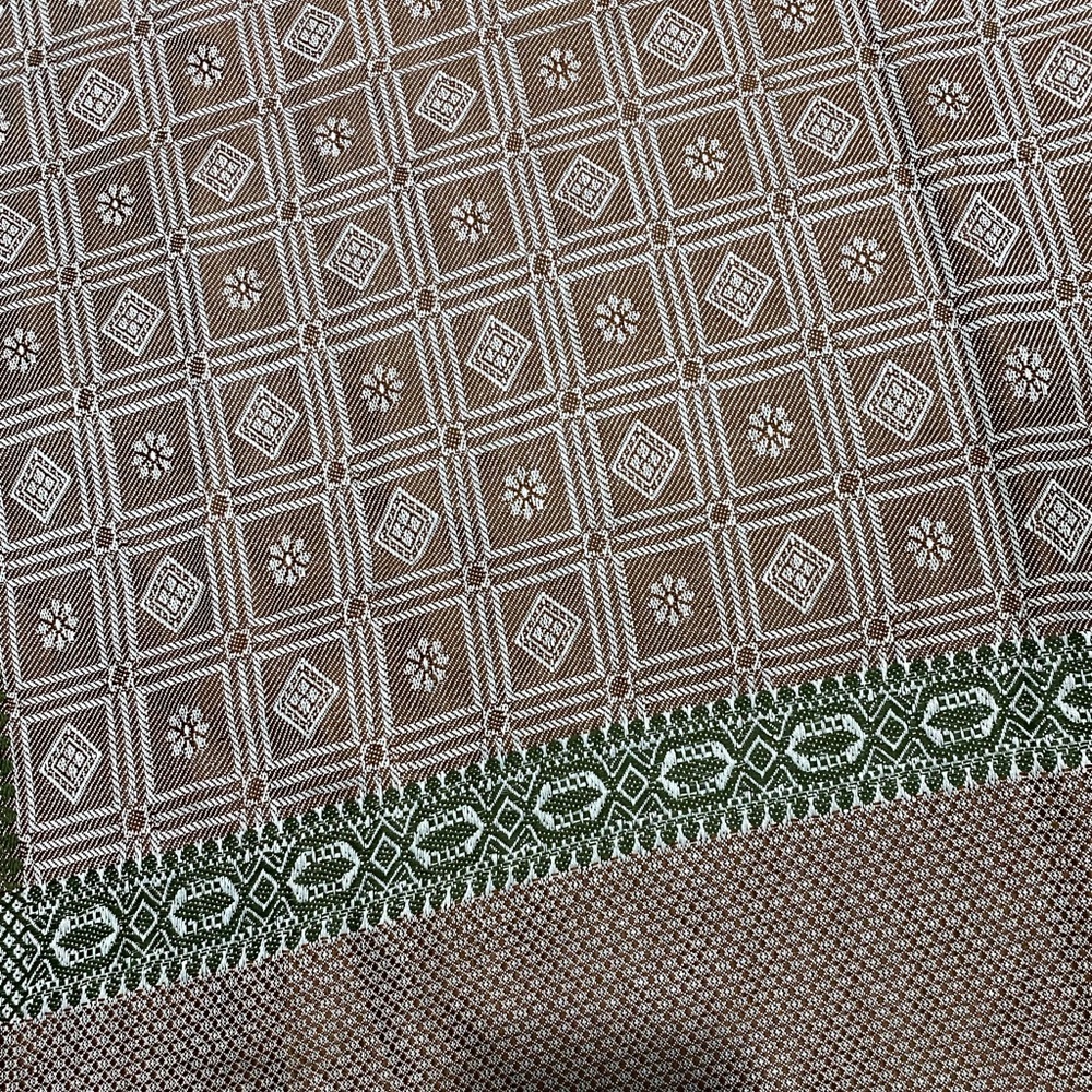 Rectangular Brown Patterned Table Runnner - Picture 6 of 9